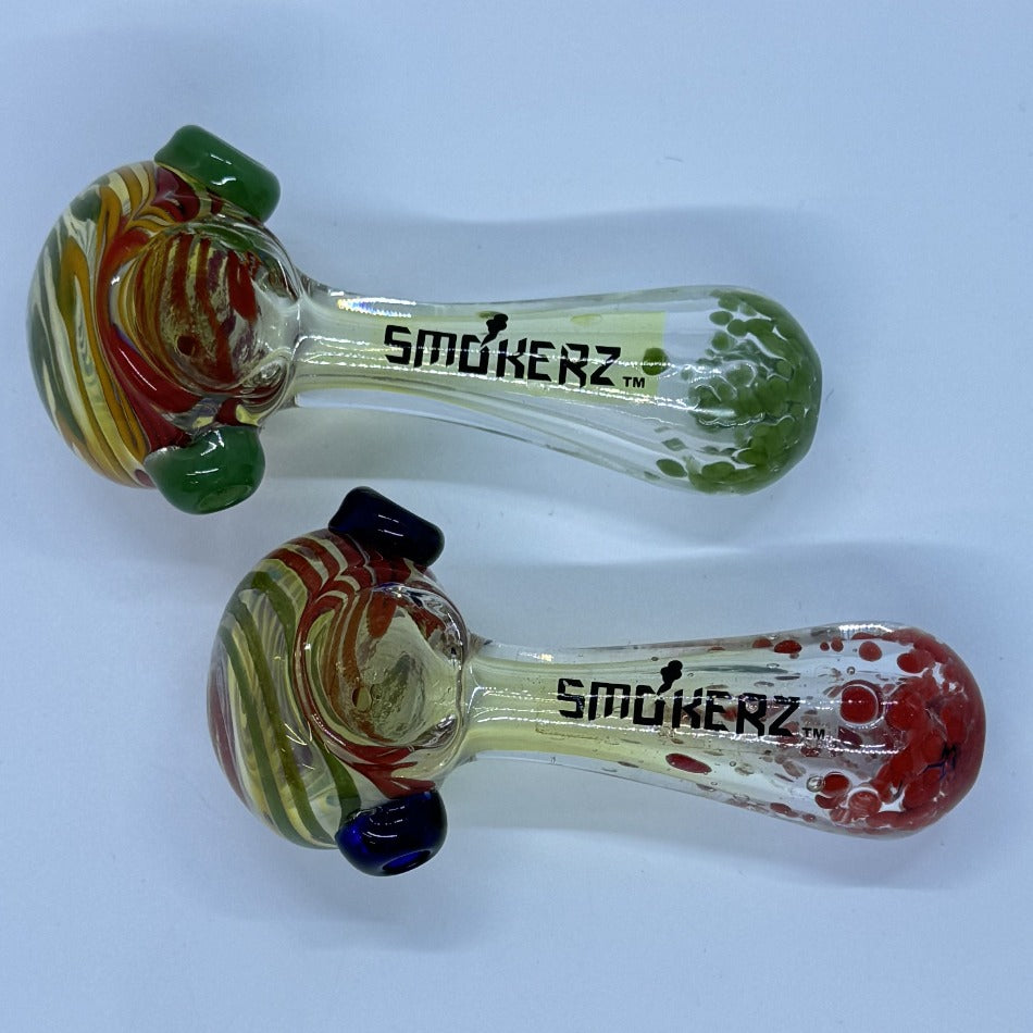 3.5" SMOKERZ Color Swirl Lines Frit Mouth