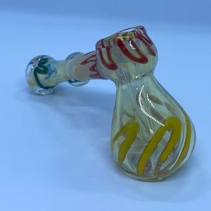 4.5" Silver Fume Color Swirls Mini Hammer Bubbler