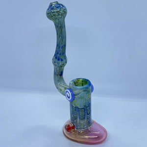 8" Dye Tube Gold Fume Base Large Bubbler