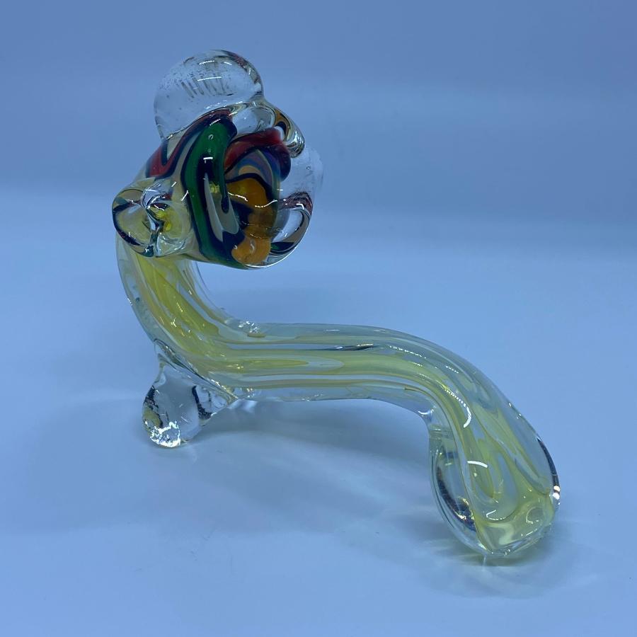 5" Color Changing Silver Fume Rasta Marble Sherlock