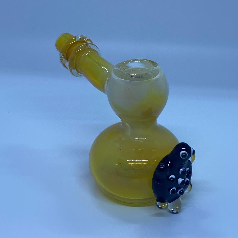 6" Yellow Fume Turtle Milli Hammer Bubbler