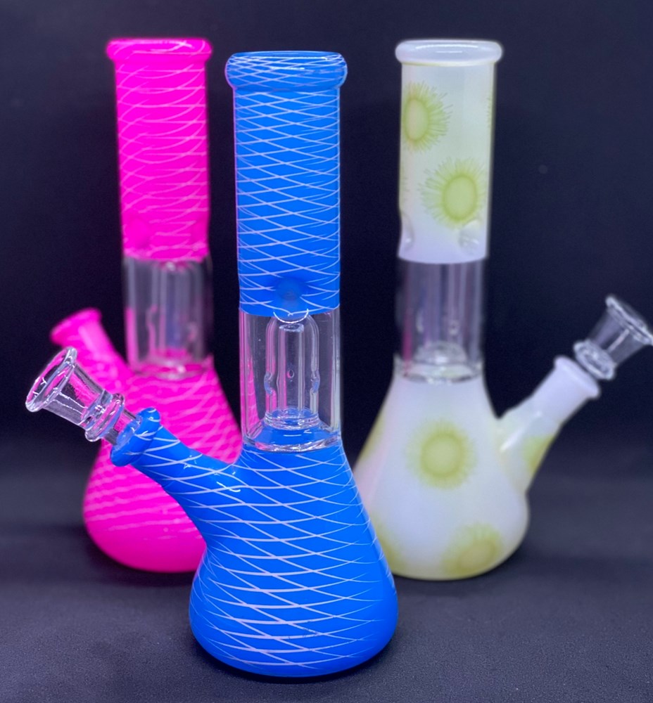 8" Single Perc Assorted Color Water Pipe