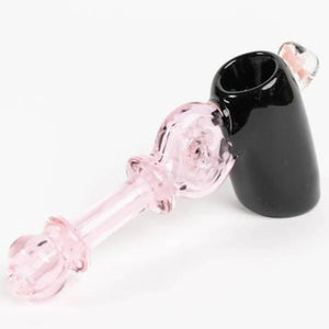 Black and Pink Tube Hammer Style Donut Hole Pipe