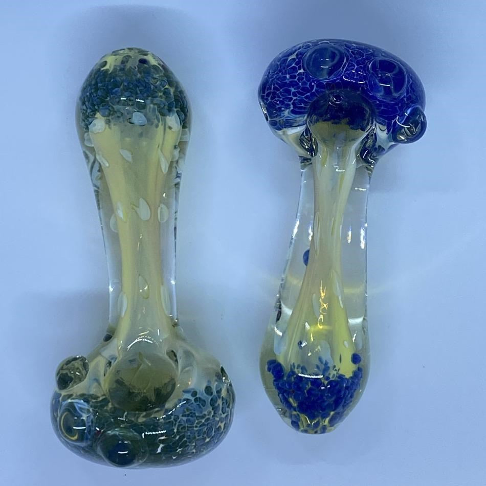 5" Marble Dot Fumed Frit Head Mouth