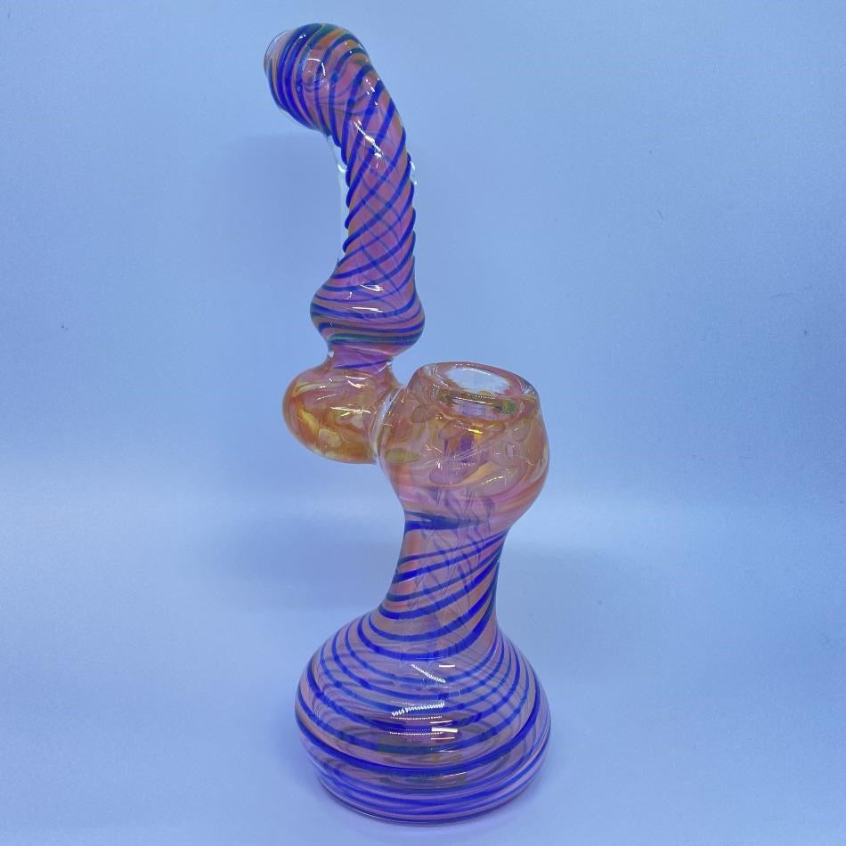 7.5" Blue Rod Line Fumed Bubbler