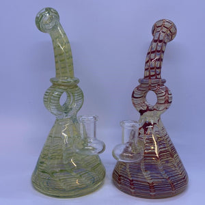 7.5" Donut Hole Checkered Color Design Water Pipe