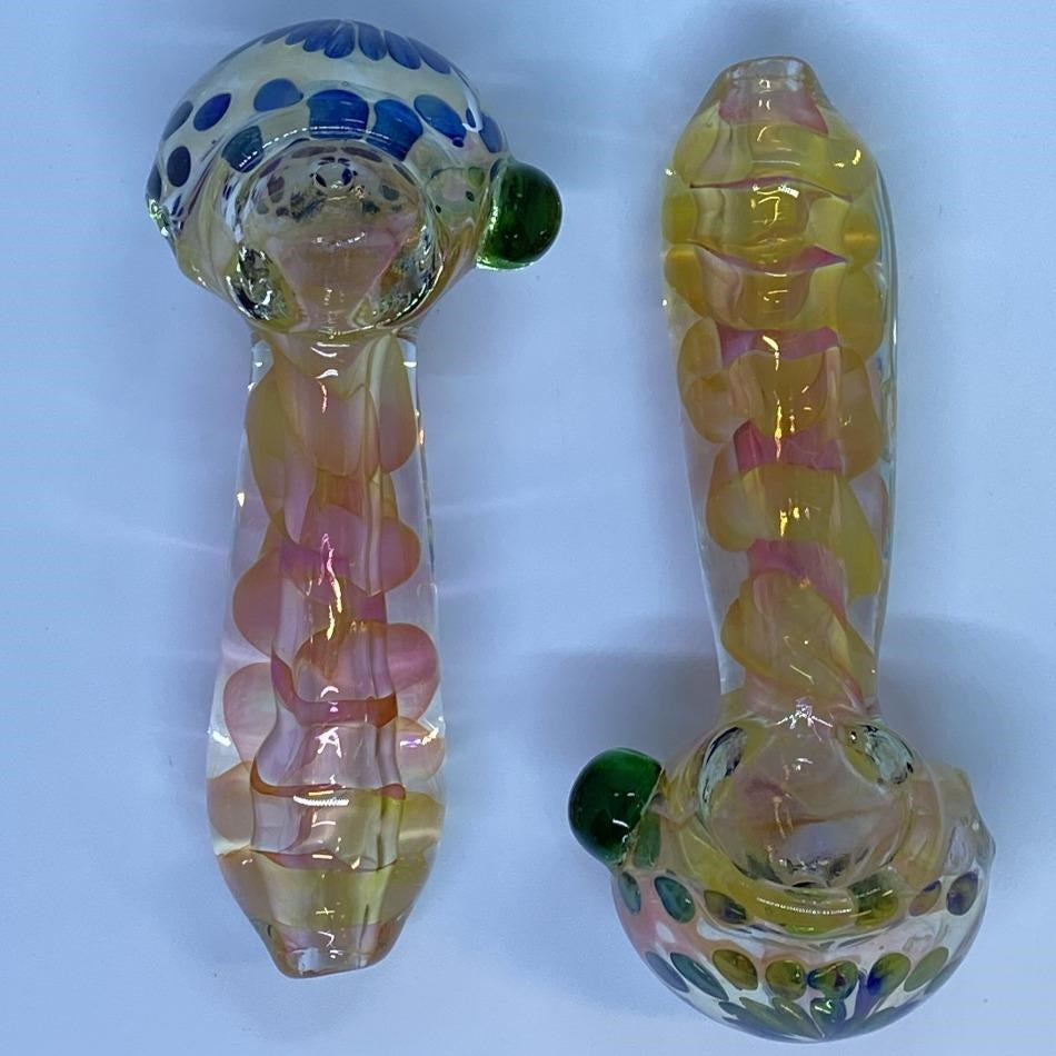 4.5" Heavy Gold Fumed Swirls Dot Head