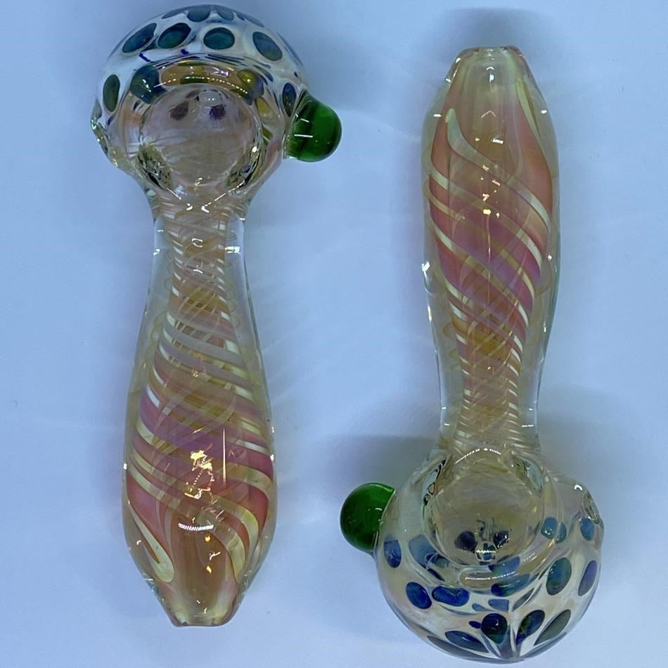 5" Gold Fume Spiral Dot Head