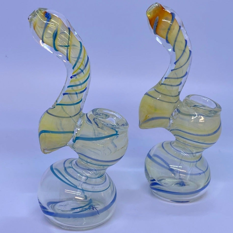 4" Silver Fume Spiral Line X Mini Bubbler