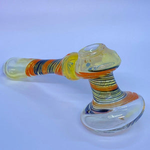 6" Swirl Color Line Hammer Bubbler