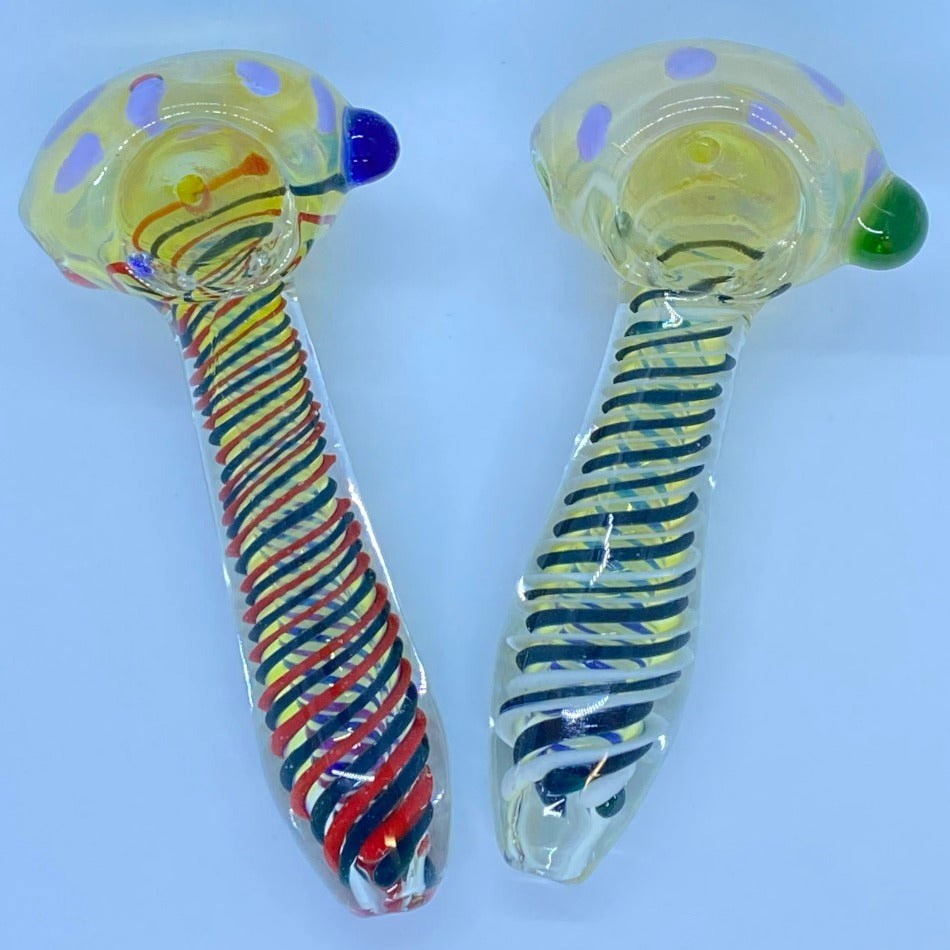 5" Fumed Color Dot Head Color Swirl