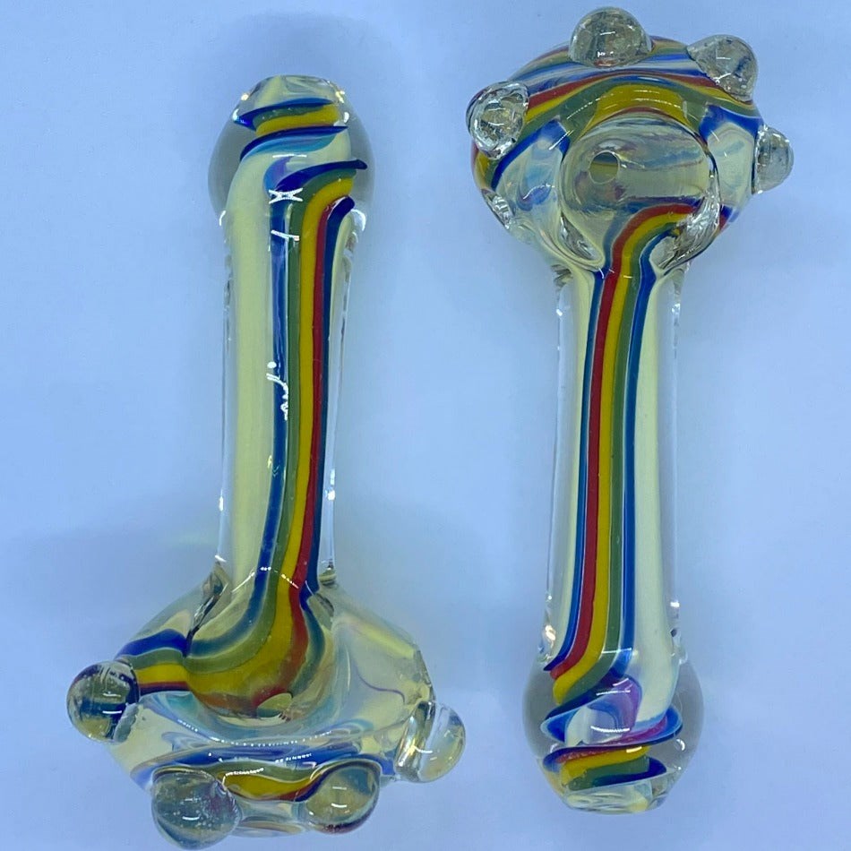 5" Silver Fume Rasta Line Marbles