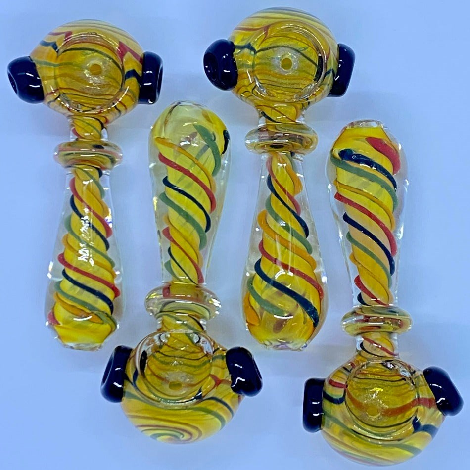 3.5" Fumed Rasta Spirals