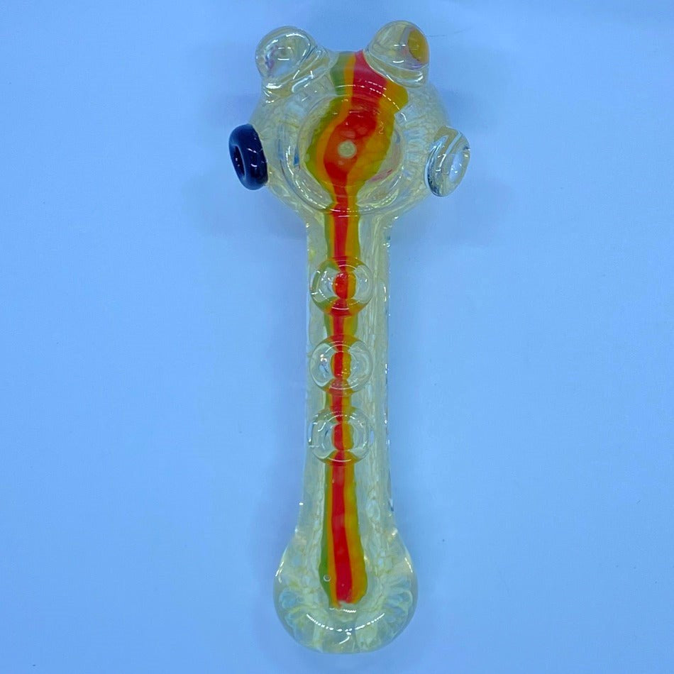 5" Rasta Line Marble Buttons Fumed