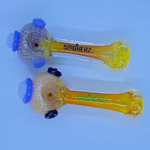 SMOKERZ 5" Yellow Fumed Marble Button Frit Head