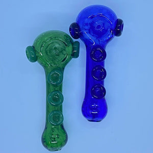 4" Green Blue Tube Button Belly